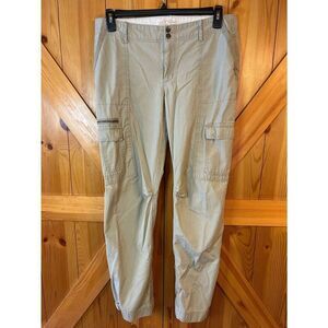 Eddie Bauer Womens Ripstop Light Khaki Cargo Adjustable Snap Cuffs Size 10 (8982